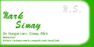 mark simay business card